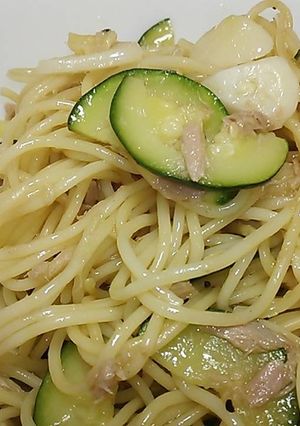 ズッキーニとツナの和風パスタ-レシピのメイン写真