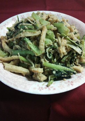 栄養満点レシピ☆小松菜の煮物☆おから入り-レシピのメイン写真