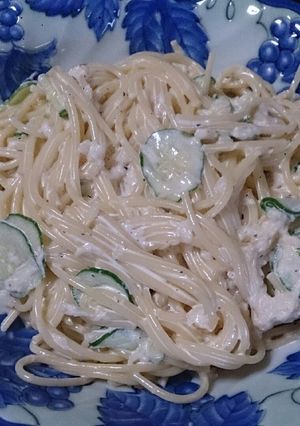 貝柱のほぐし身でサラスパ！-レシピのメイン写真