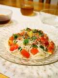 塩レモンで☆トマトと雑魚の素麺
