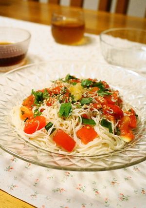 塩レモンで☆トマトと雑魚の素麺-レシピのメイン写真
