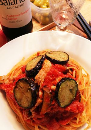 うちの定番☆なすと豚肉のトマトパスタ-レシピのメイン写真