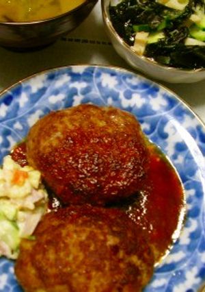 蒸し焼きハンバーグ-レシピのメイン写真