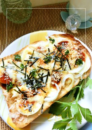 玉葱×茹で卵のトースト　和風ソース味。-レシピのメイン写真