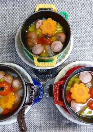 ストウブ野菜の旨みたっぷりコンソメスープ-レシピのメイン写真