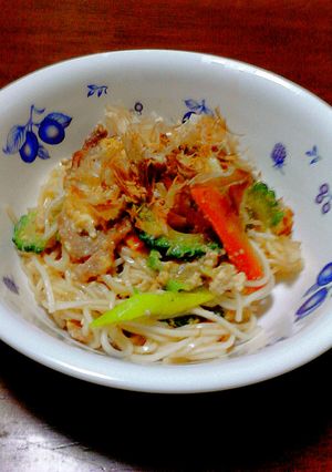 生姜風味の素麺チャンプル☆麺つゆ使用-レシピのメイン写真