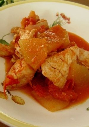 冬瓜と鶏肉のトマト煮-レシピのメイン写真
