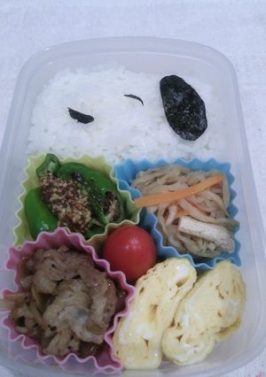 超簡単！スヌーピー風キャラ弁!!-レシピのメイン写真