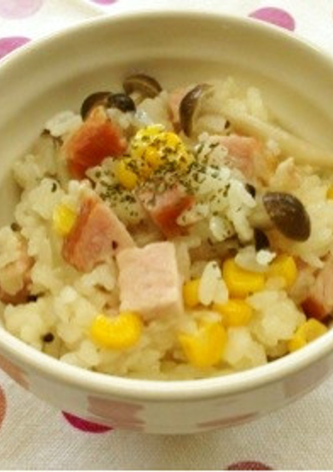 厚切りハムの洋風炊き込みごはん-レシピのメイン写真