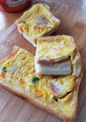 カラフル食パンキッシュ♪くりぬきトースト-レシピのメイン写真