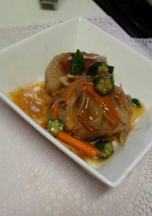 肉巻きおからの野菜あんかけ-レシピのメイン写真