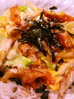 キャベツと竹輪のとろ~り玉子焼き丼♪-レシピのメイン写真