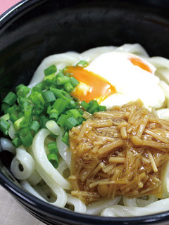 なめ茸のせ釜玉うどん-レシピのメイン写真