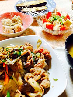 プルコギ丼とトマトサラダ-レシピのメイン写真