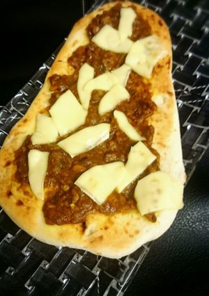 ☆もちもち☆ナンno♪キーマカレーピザ☆-レシピのメイン写真