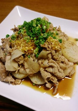 豚と山芋のピリ辛ねぎ炒め-レシピのメイン写真