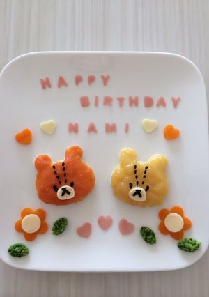 ルルロロちゃんお誕生日プレート♡-レシピのメイン写真