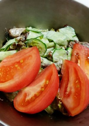 地鶏炭火焼きのサラダ ゆず胡椒マヨ味-レシピのメイン写真