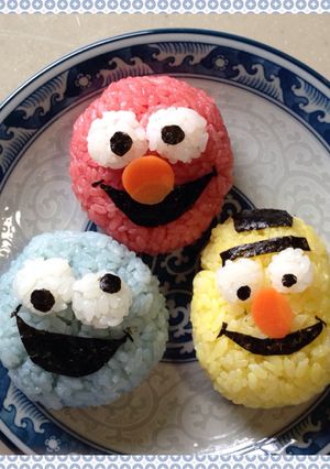 簡単キャラ弁 エルモ クッキーモンスター-レシピのメイン写真