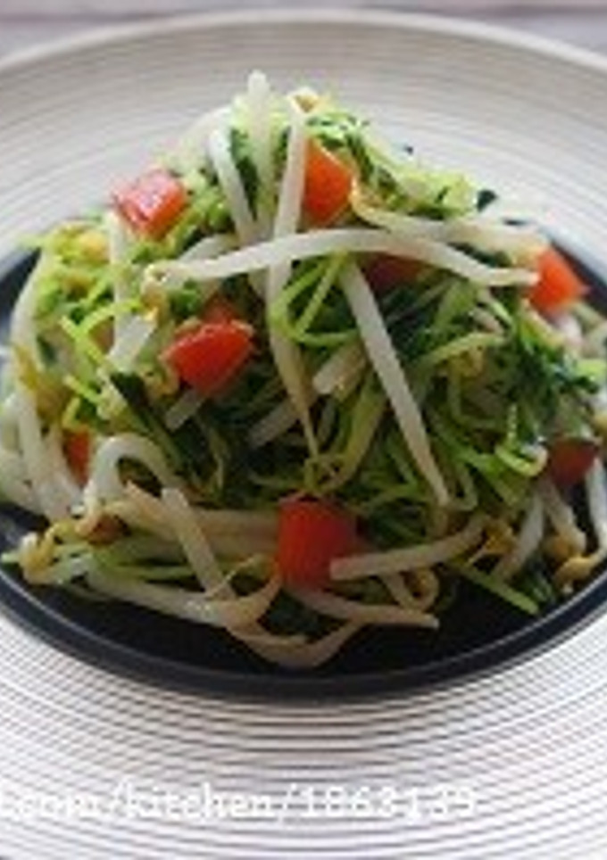 超簡単♪豆苗ともやしの塩トマト炒め-レシピのメイン写真