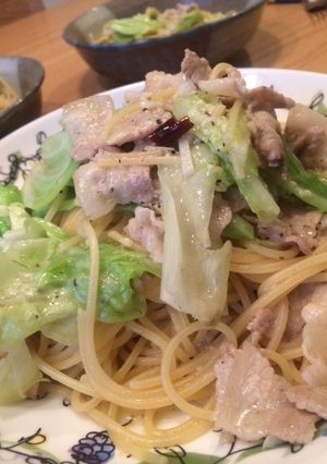 キャベツと豚バラのオイルパスタ♪-レシピのメイン写真