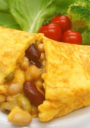 豆入りオムレツ-レシピのメイン写真