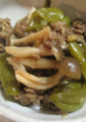 ジャンボ唐辛子と牛肉の甘辛煮-レシピのメイン写真