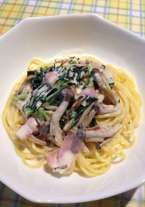 ベーコンとほうれん草のクリームパスタ-レシピのメイン写真