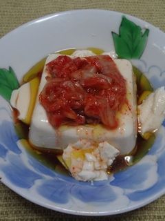 オリーブオイルでキムチ冷奴!-レシピのメイン写真