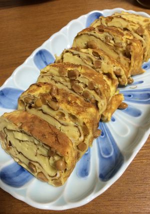 ふわふわ〜ん♪納豆入り卵焼き-レシピのメイン写真