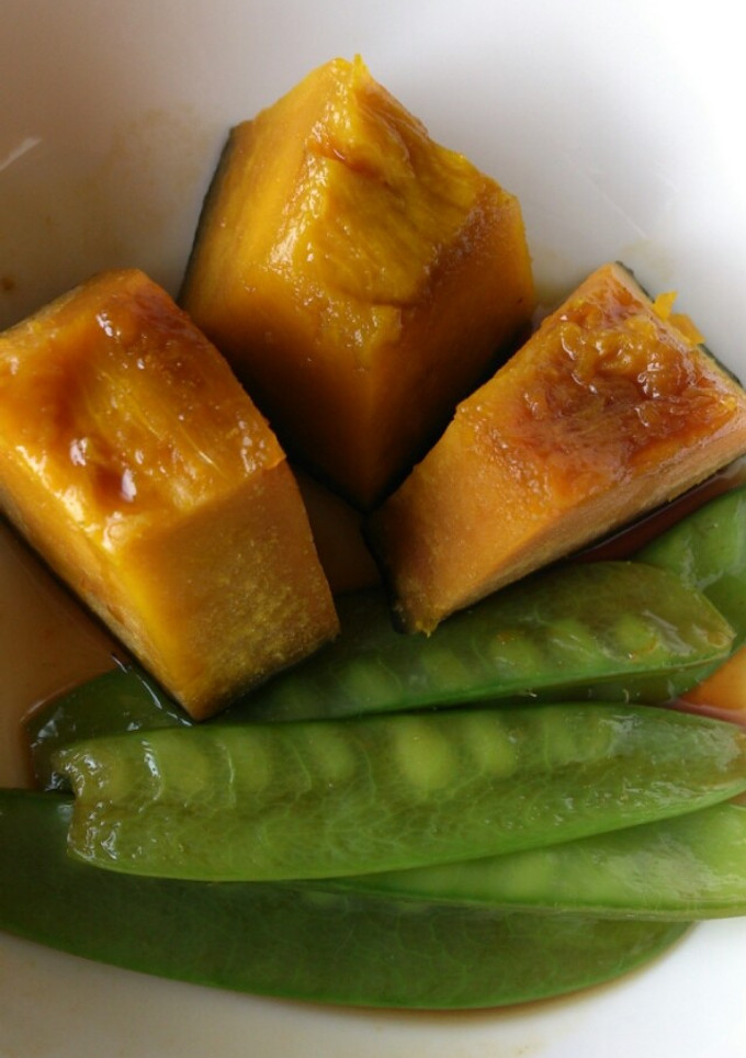 かぼちゃと絹さやの煮物-レシピのメイン写真