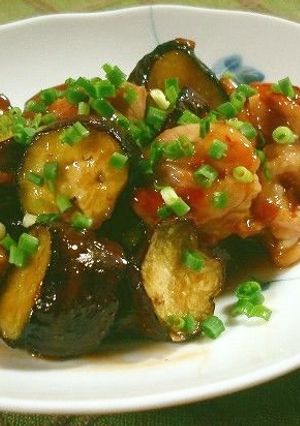 ナスと鶏肉の梅風味照り焼き-レシピのメイン写真