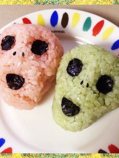 【簡単】キャラ弁 おにぎり ドクロ-レシピのメイン写真