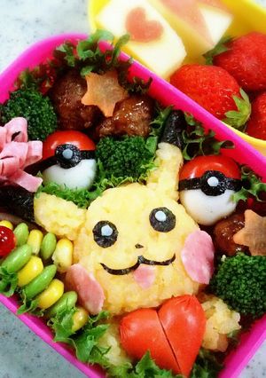 女の子向けピカチュウキャラ弁-レシピのメイン写真