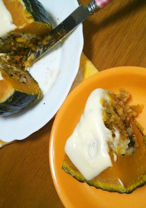 レンジで*カレーご飯in坊ちゃん南瓜-レシピのメイン写真