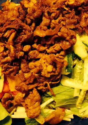 スタミナ抜群！サラダ風冷麺の牛肉のせ〜☆-レシピのメイン写真