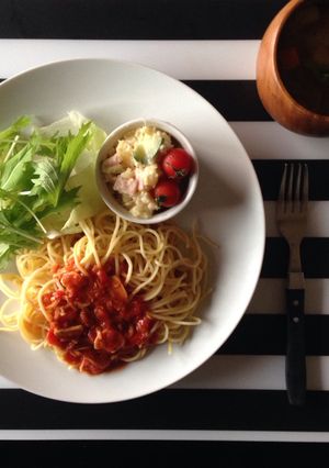 トマトパスタプレート-レシピのメイン写真