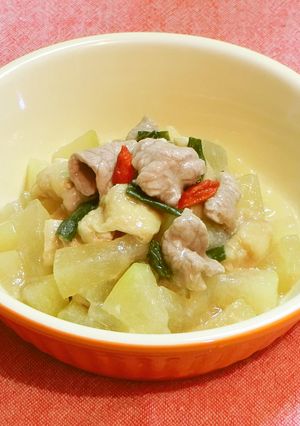とうがんと豚肉とニラの煮物-レシピのメイン写真