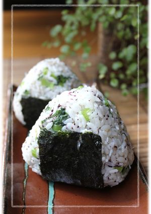 彩り弁当＊ゆかりじゃこ小松菜のおにぎり＊-レシピのメイン写真