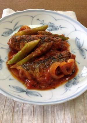 介護食【味噌煮缶で魚の和風トマト煮】-レシピのメイン写真