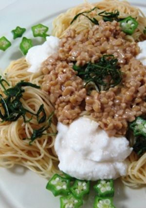 冷製ねばとろパスタ-レシピのメイン写真