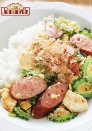 ジョンソンヴィルのゴーヤチャンプルー丼-レシピのメイン写真