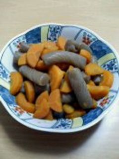 こんにゃくとにんじんの甘めんつゆ煮-レシピのメイン写真