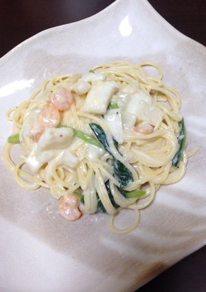 無添加☆白だしでクリームパスタ♡-レシピのメイン写真