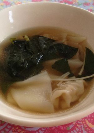 おかわかめと生姜たっぷりワンタンスープ-レシピのメイン写真