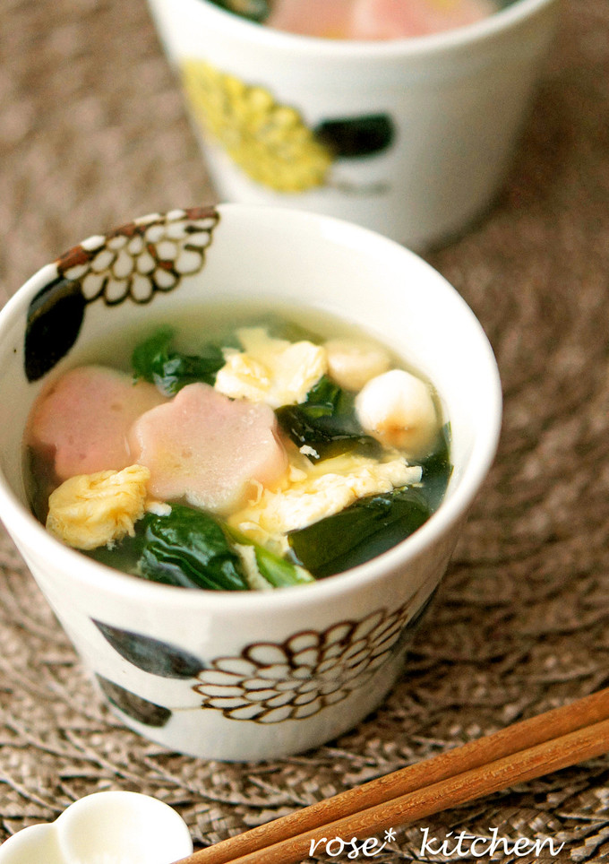 ほうれん草とお麩のかき玉みそ汁-レシピのメイン写真