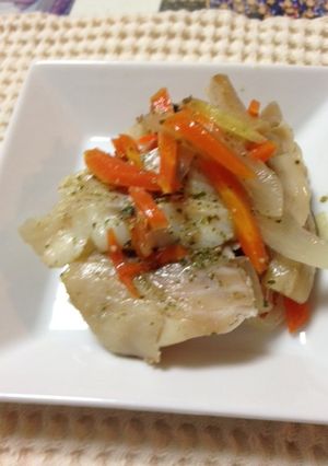 シリコンスチーマー　魚と野菜ときのこ蒸煮-レシピのメイン写真