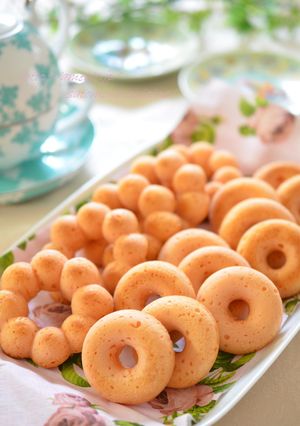 HMと氷みつで☆苺ミルク焼きドーナツ✿-レシピのメイン写真