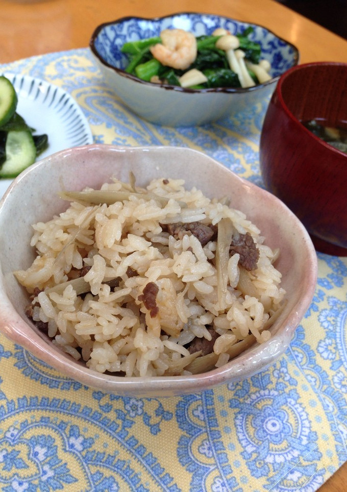 臭みなし☆旨みたっぷり☆牛肉ゴボウご飯-レシピのメイン写真