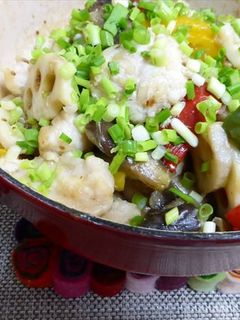 ストウブでささ身と彩野菜の甘酢炒め-レシピのメイン写真